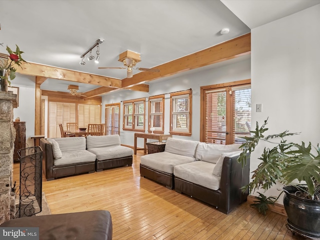 3137 18th St NE, Washington, DC 20018 - living room with ceiling fan and wood-type flooring