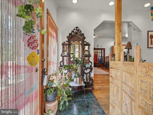 3137 18th St NE, Washington, DC 20018 - entrance foyer featuring recessed lighting, a ceiling fan, and wood finished floors
