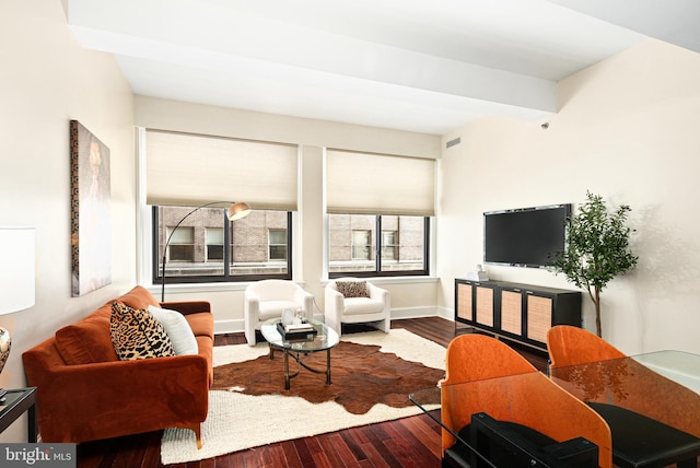 living room featuring hardwood / wood-style floors