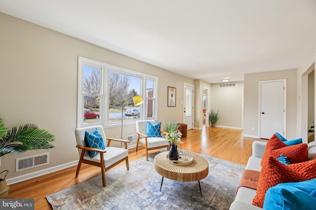 living room with wood-type flooring