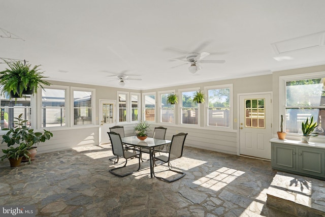 sunroom with plenty of natural light