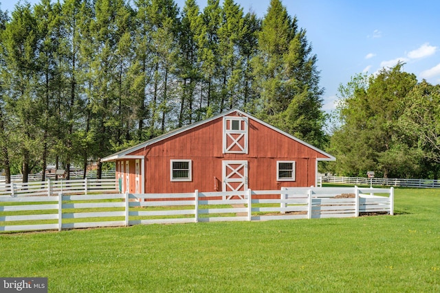 view of barn with an exterior structure