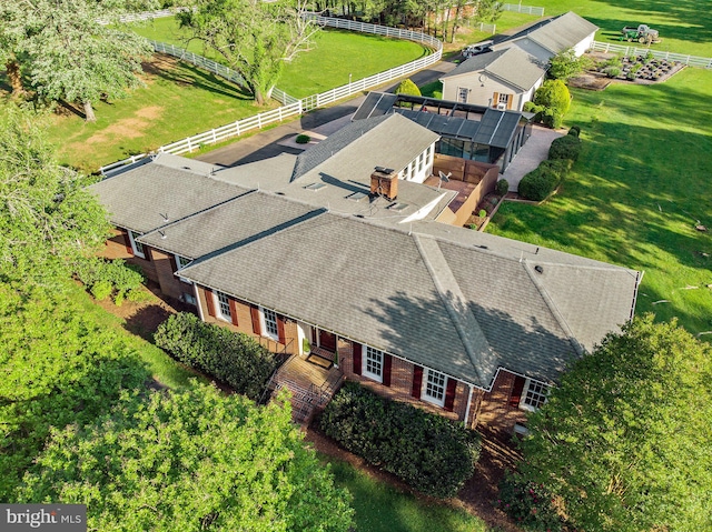 drone / aerial view featuring a rural view