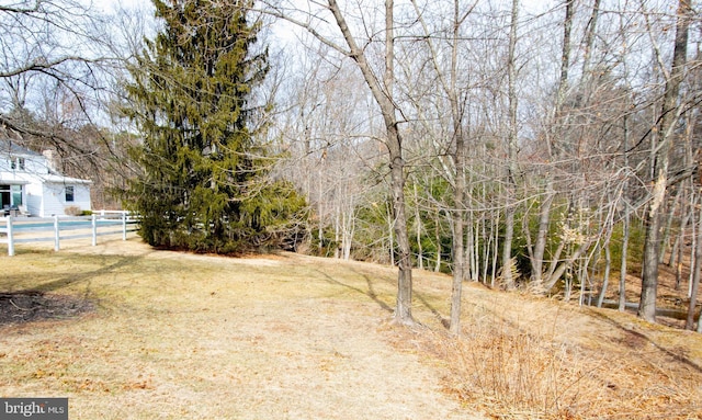 view of yard featuring fence