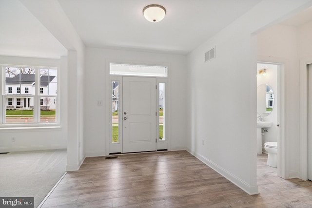 entryway featuring light hardwood / wood-style floors