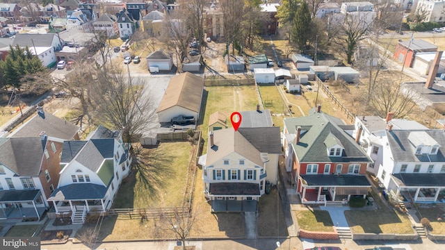 aerial view with a residential view