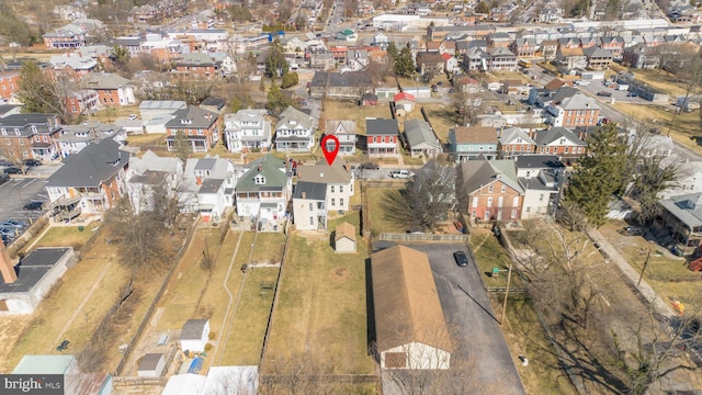 aerial view featuring a residential view