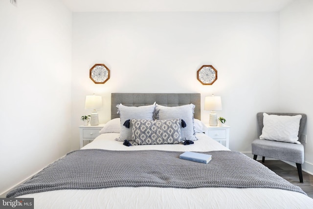 bedroom featuring wood-type flooring