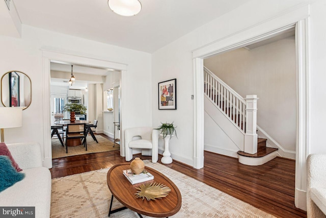 living room featuring hardwood / wood-style flooring