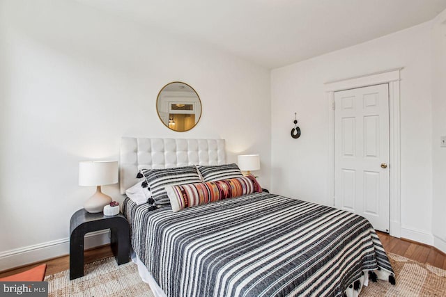 bedroom featuring light hardwood / wood-style flooring