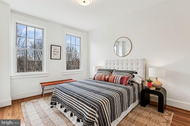 bedroom with wood-type flooring