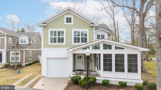 view of front of house with a garage