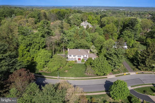 805 E Gravers Ln, Wyndmoor, PA 19038 - aerial view of property and surrounding area with a heavily wooded area