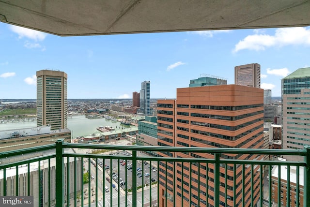 balcony with a view of city