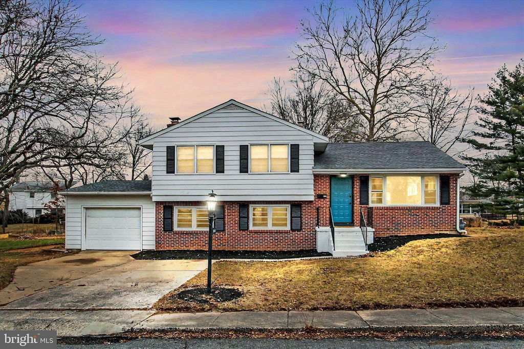 tri-level home featuring a garage