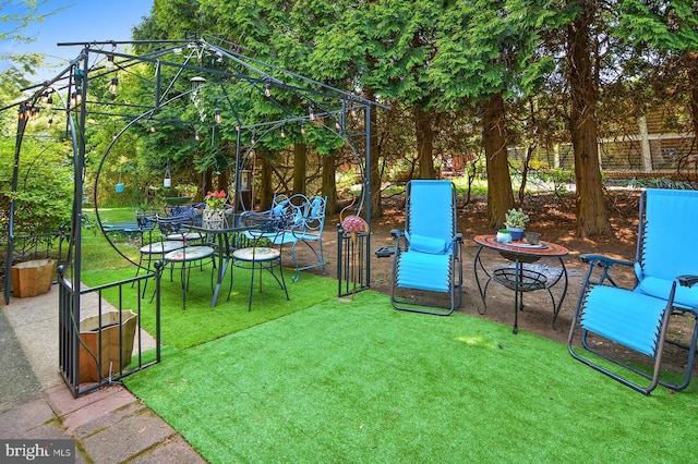 view of yard featuring a gazebo