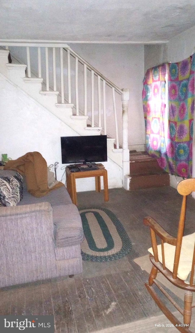 living room featuring hardwood / wood-style flooring