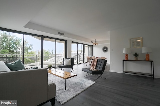 living room featuring wood-type flooring