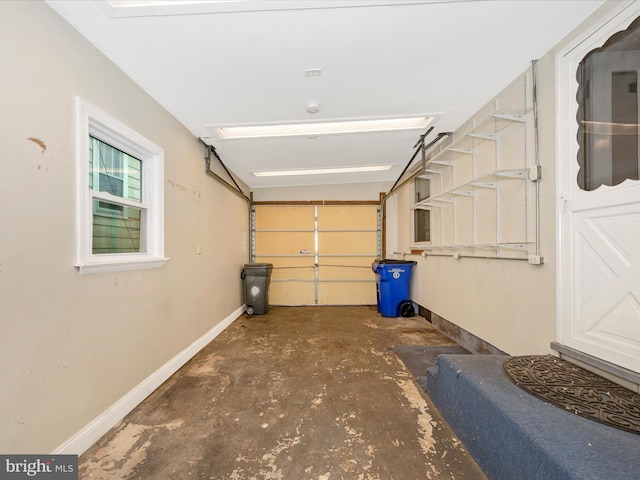 garage with baseboards