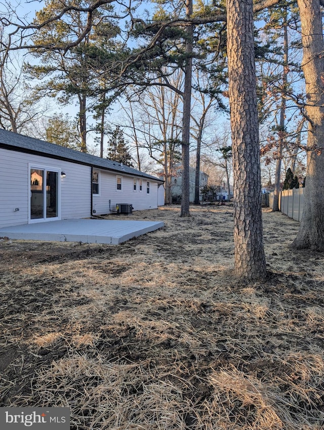 view of yard featuring central AC