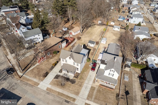 bird's eye view with a residential view