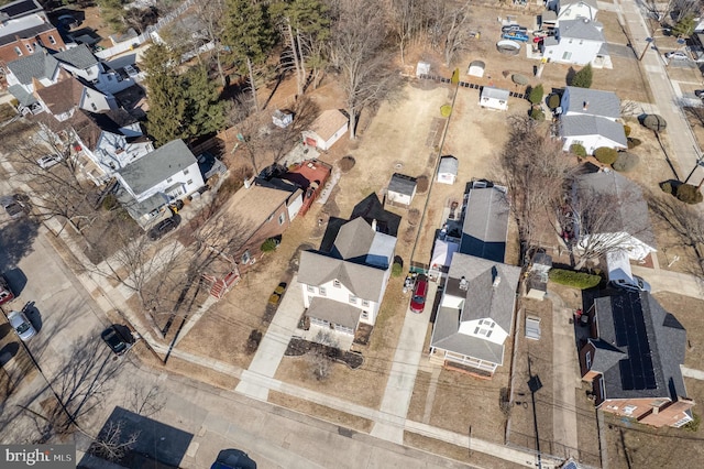 aerial view with a residential view