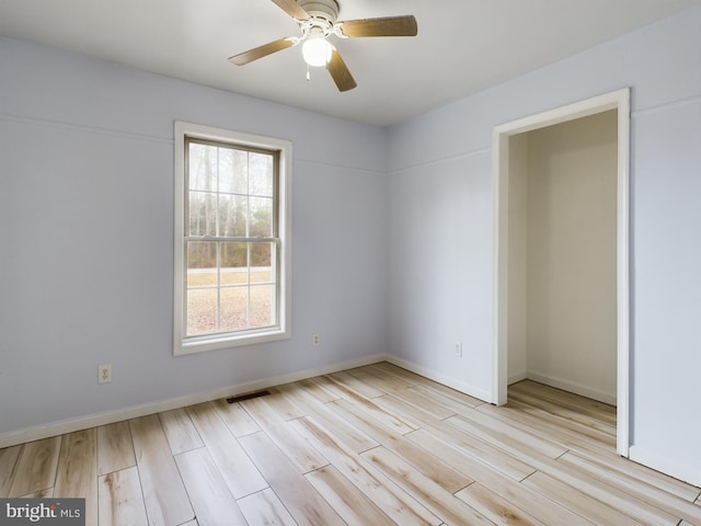 23338 Park Ave, Georgetown, DE 19947 - unfurnished bedroom featuring ceiling fan and light hardwood / wood-style floors