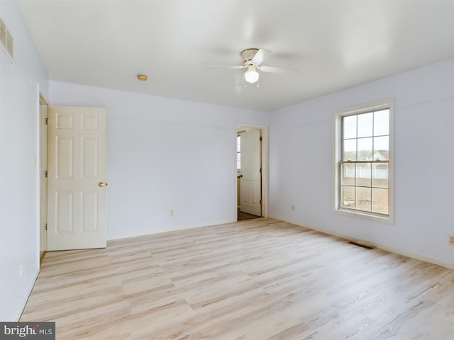 23338 Park Ave, Georgetown, DE 19947 - empty room featuring light hardwood / wood-style flooring and ceiling fan