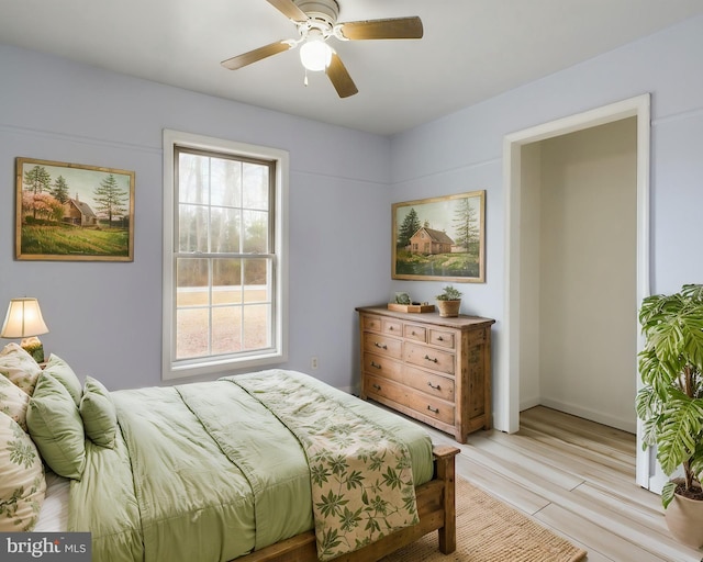23338 Park Ave, Georgetown, DE 19947 - bedroom with ceiling fan and light hardwood / wood-style flooring