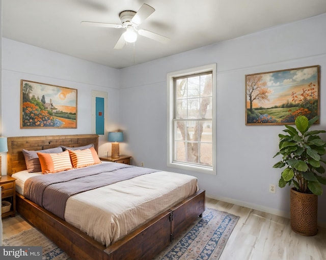23338 Park Ave, Georgetown, DE 19947 - bedroom featuring ceiling fan and light hardwood / wood-style flooring