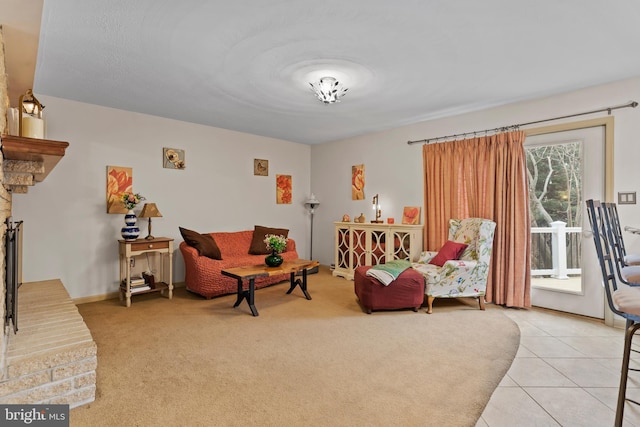 interior space with light tile patterned floors