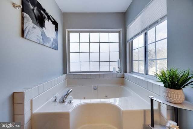 bathroom featuring a bath