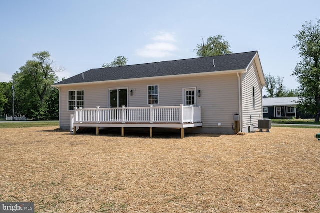 122 3rd St, Crumpton, MD 21628 - back of house featuring central AC and a wooden deck