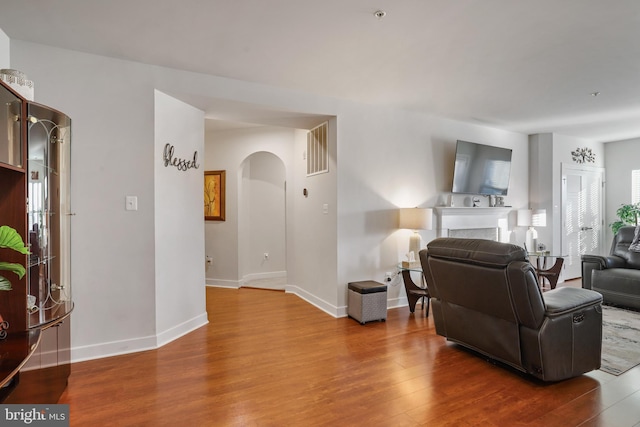 living room featuring hardwood / wood-style floors