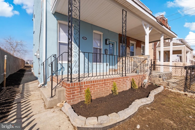 exterior space with a porch