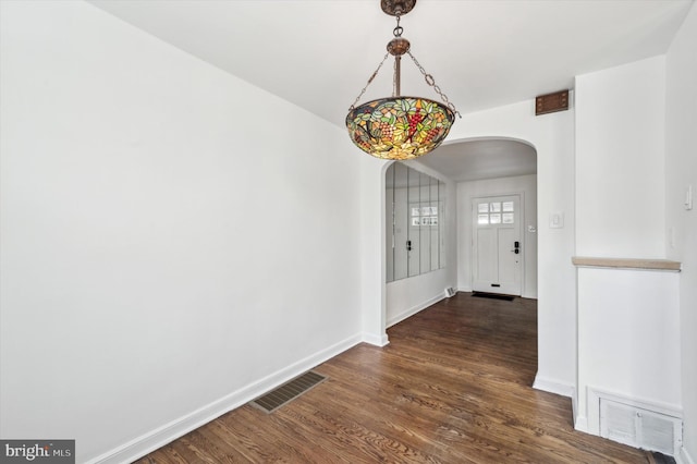 interior space featuring dark hardwood / wood-style floors