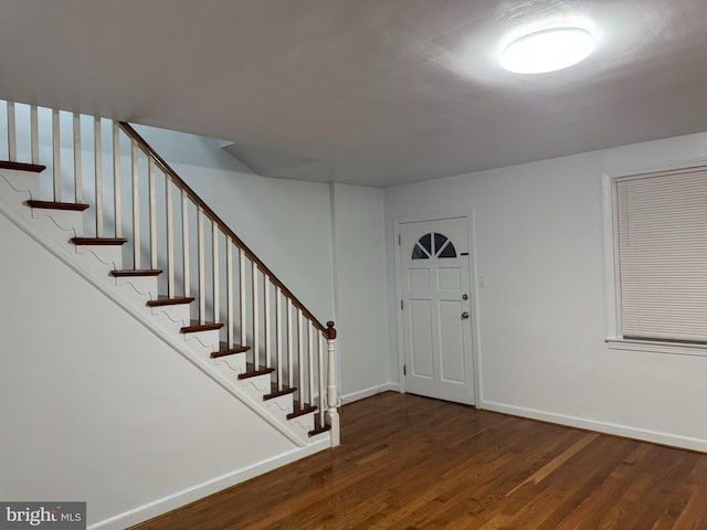 foyer featuring dark wood-type flooring