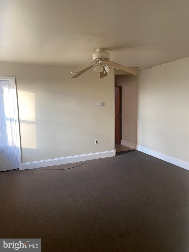 spare room featuring ceiling fan