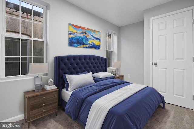 view of carpeted bedroom