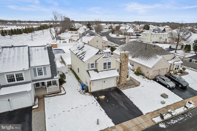 view of snowy aerial view