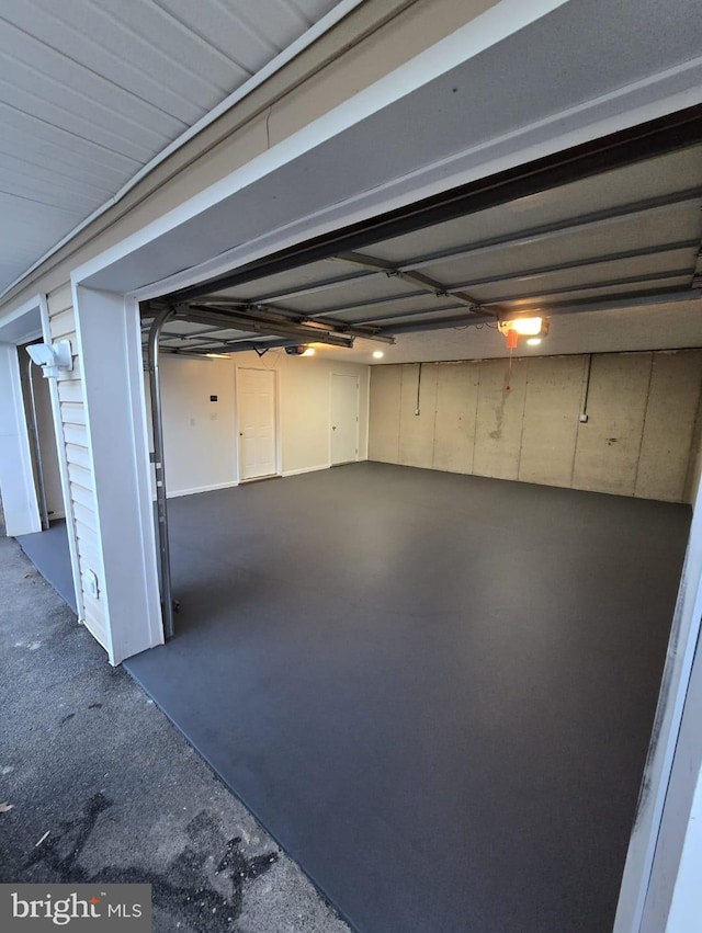 view of finished basement