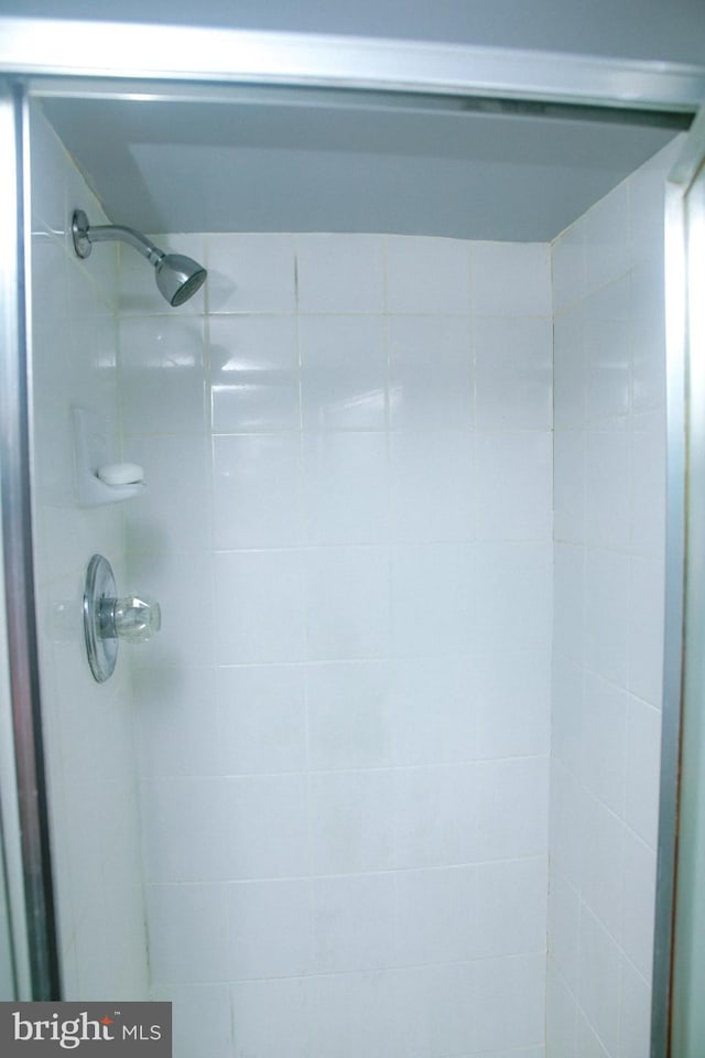 bathroom with tiled shower