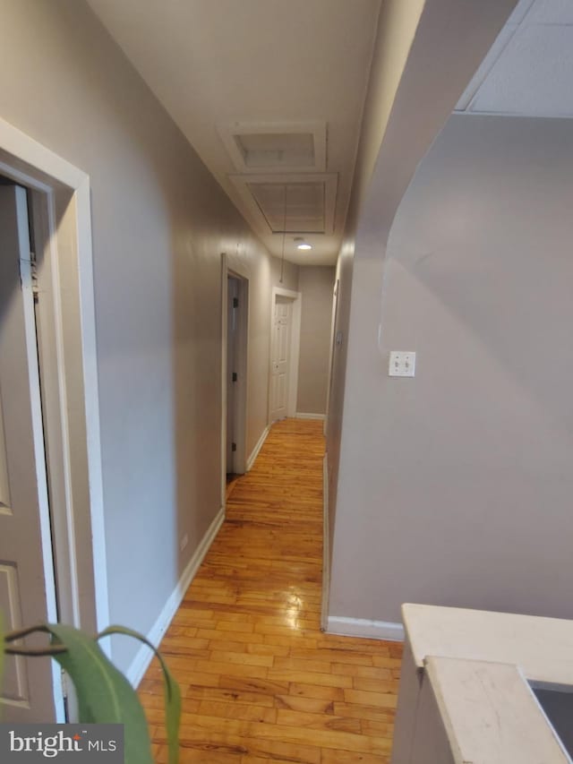 hall featuring light hardwood / wood-style flooring