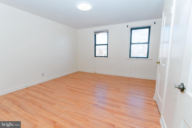 empty room featuring light wood-type flooring