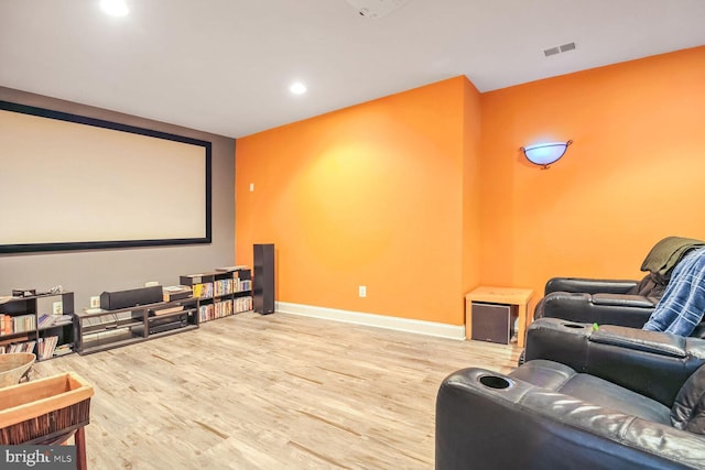 cinema with hardwood / wood-style floors