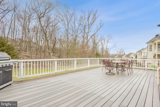 deck with area for grilling