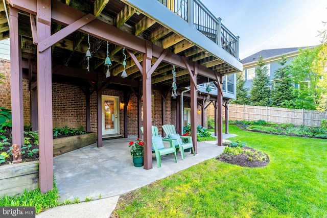view of patio with fence