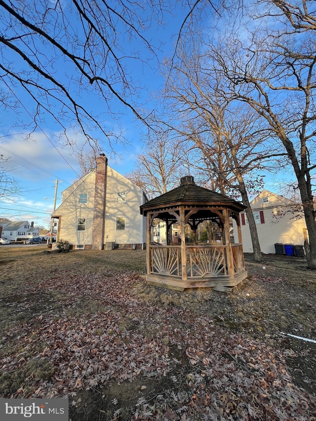 view of yard featuring a gazebo