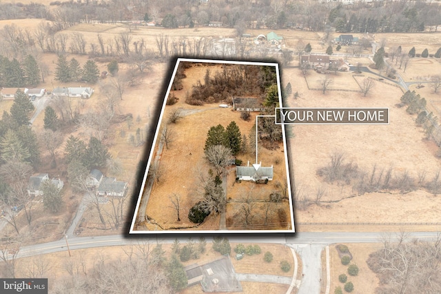 drone / aerial view featuring a rural view