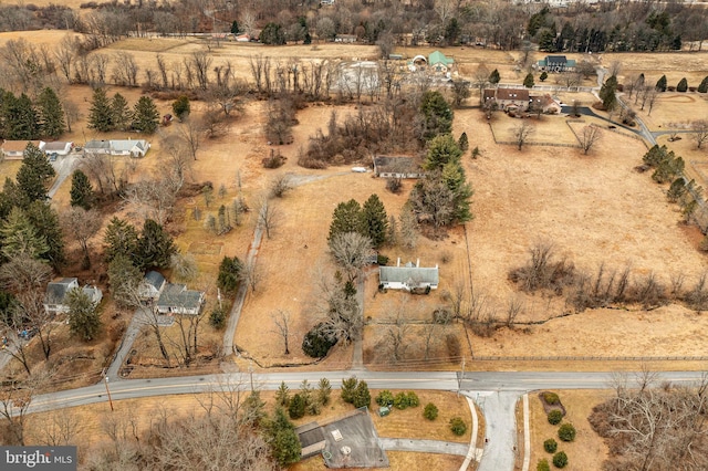 aerial view with a rural view